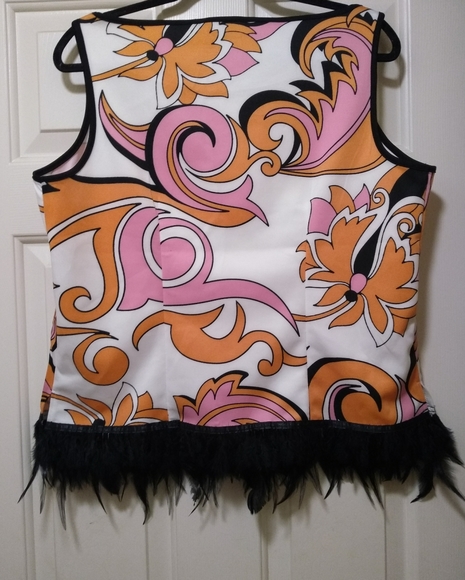 NWT Retro Glamour Faux Feather Top | Size 14/16 - Picture 6 of 16